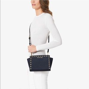 Michael Kors Selma Studded Saffiano Leather Crossbody